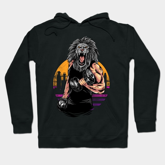 lion gym Hoodie by spoilerinc